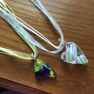 Glass pendant necklaces